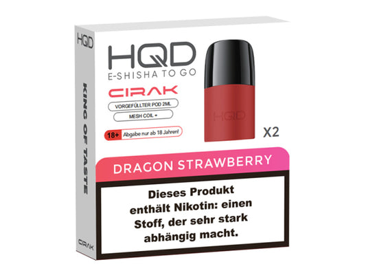 HQC Cirak Dragon Strawberry 2er Pack Pods für Mehrweg E-Zigaretten