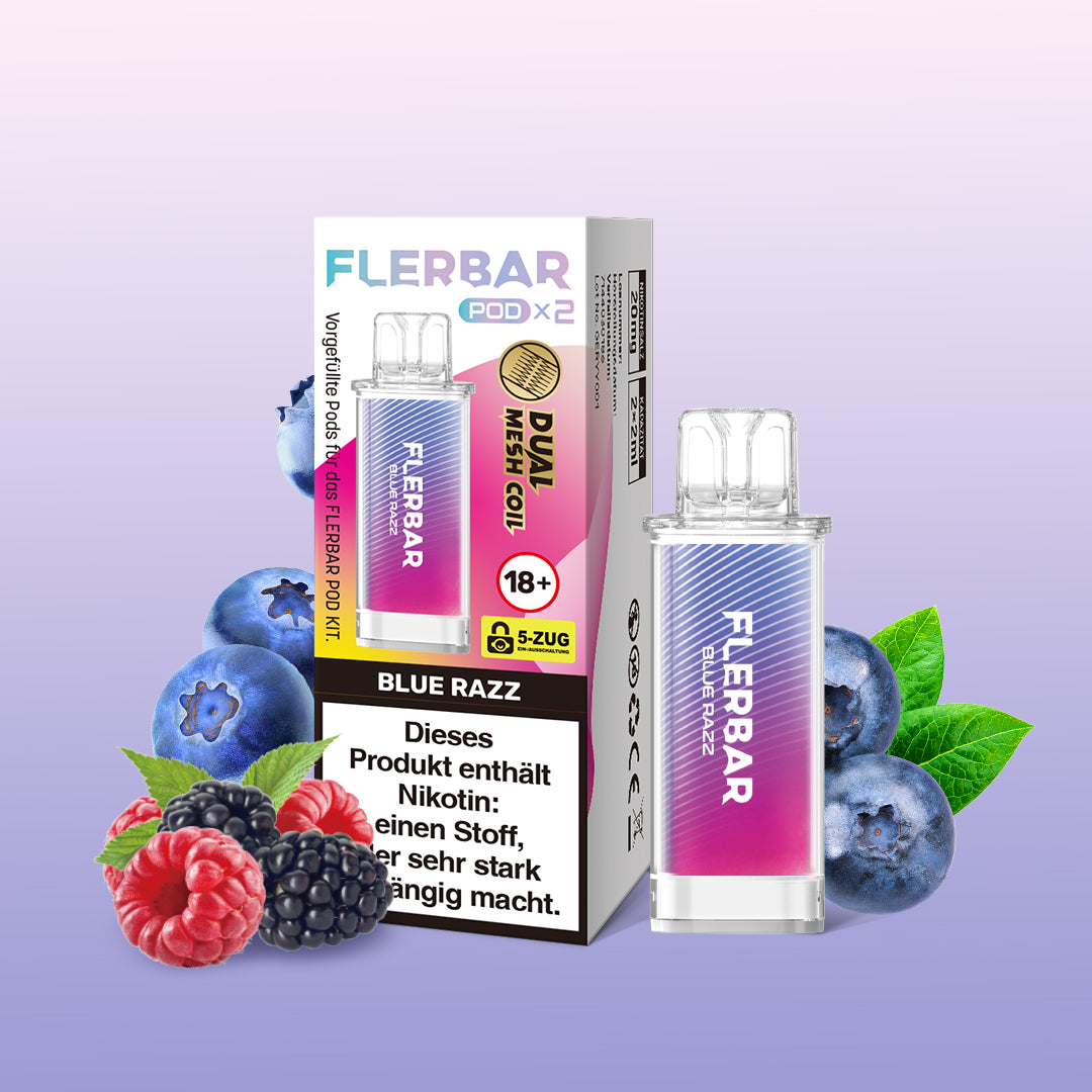 Flerbar Pod Blue Razz Prefilled Pods 2x2ml