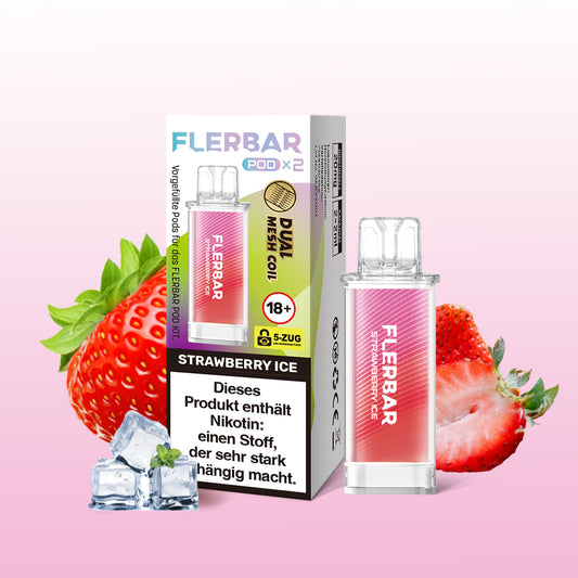 Flerbar Pod Strawberry Ice Prefilled Pods 2x2ml