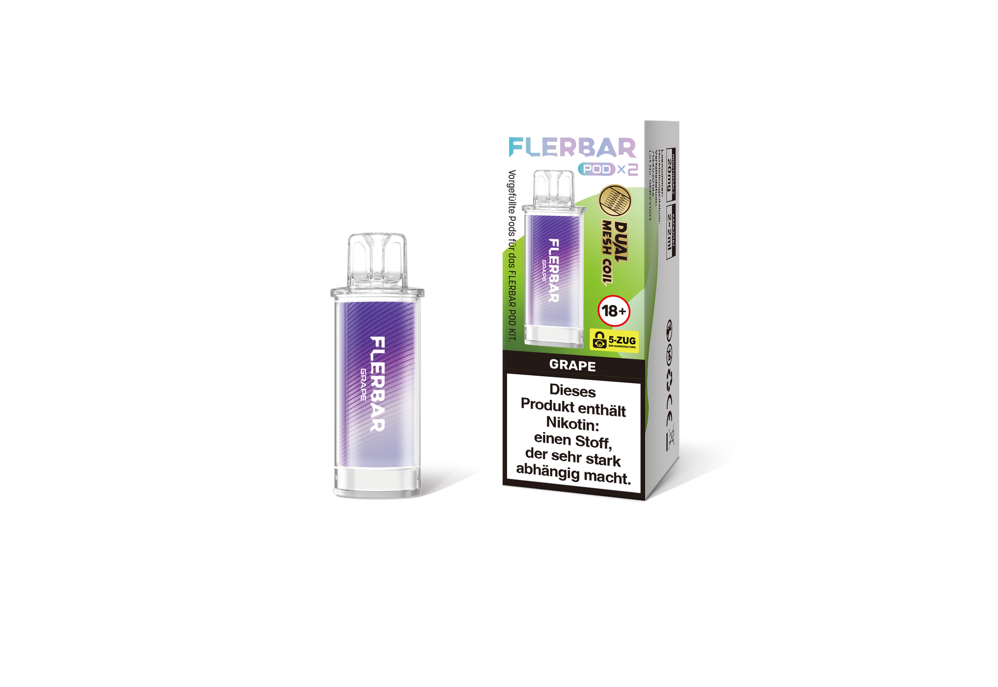 Flerbar Pod Grape Prefilled Pods 2x2ml günstig kaufen für mehrweg vape