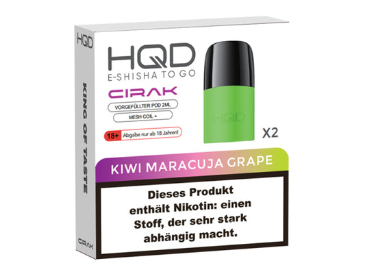 HQC Cirak Kiwi Passionfruit Grape 2er Pack Pods für Mehrweg E-Zigaretten